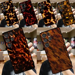 Tortoise Shell Pattern Case For Samsung Galaxy S24 S23 S22 Ultra S8 S9 S10 Plus Note 10 20 Ultra S20 S21 FE Cover