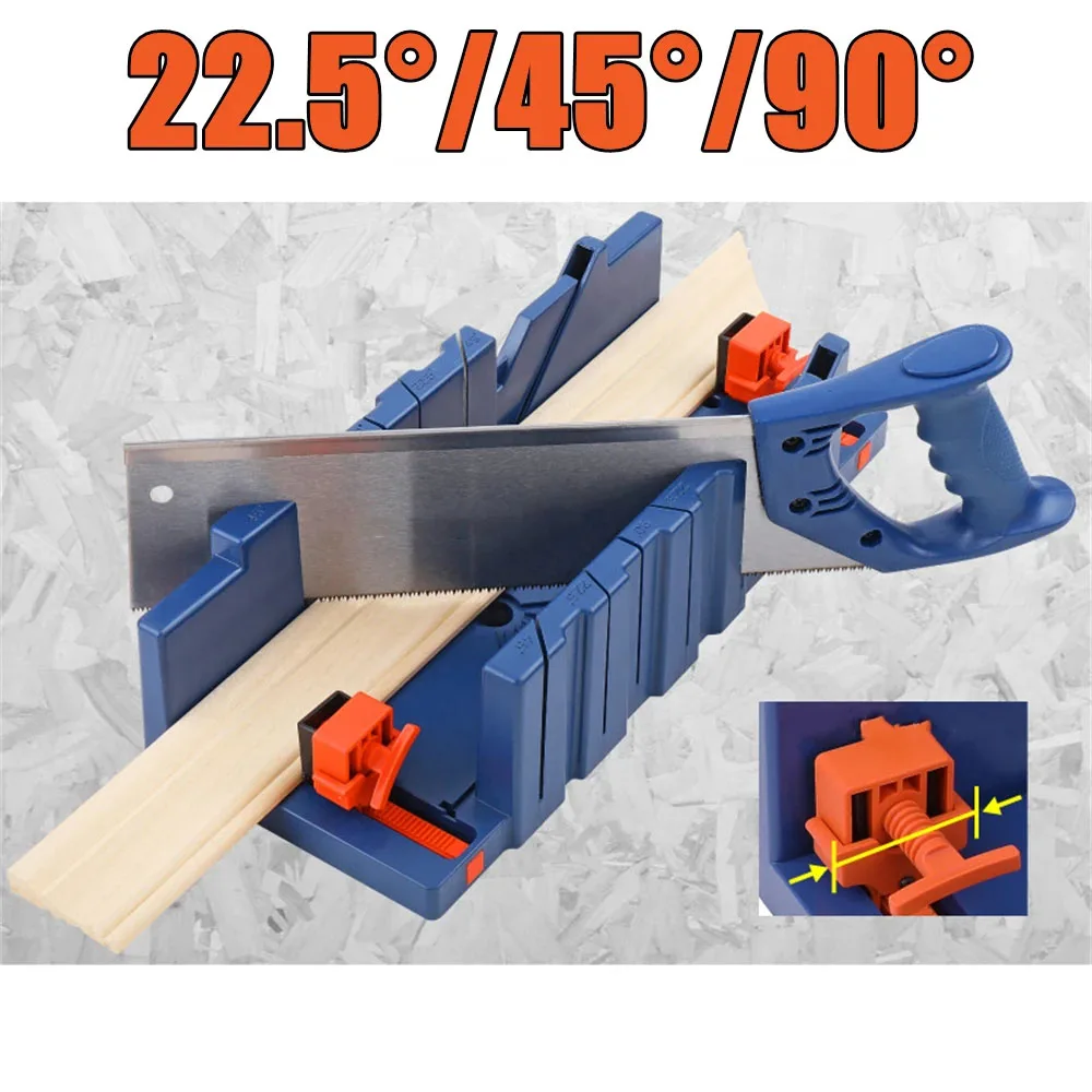 O50 Miter Saw Cabinets Wood Cutting Clamping Multifunction Woodworking Clamping Mitre Saw Box Gypsum Oblique Angle Cutting Tool