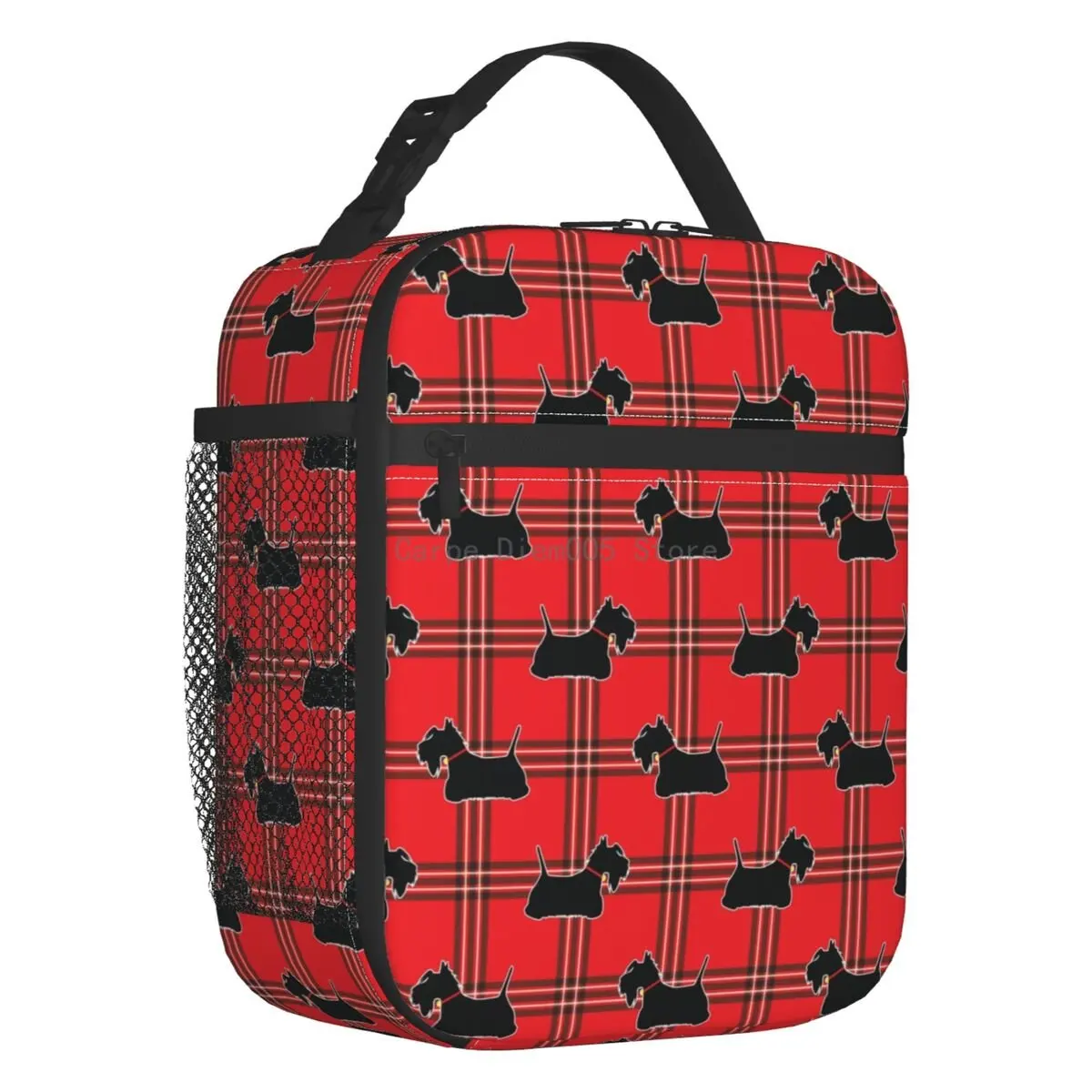 

Scottie Dogs Thermal Insulated Lunch Bags Scottish Terrier Dog Tartan Skye Portable Lunch Container Multifunction Food Box