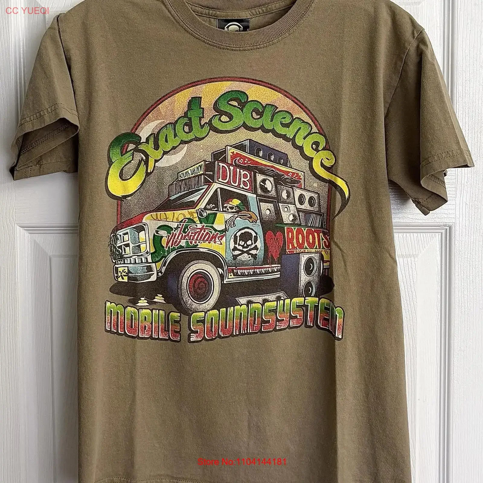 Vintage Exact Science Mobile Soundsystem T Shirt Size Small Made In USA Rasta long or short sleeves vintage Washed