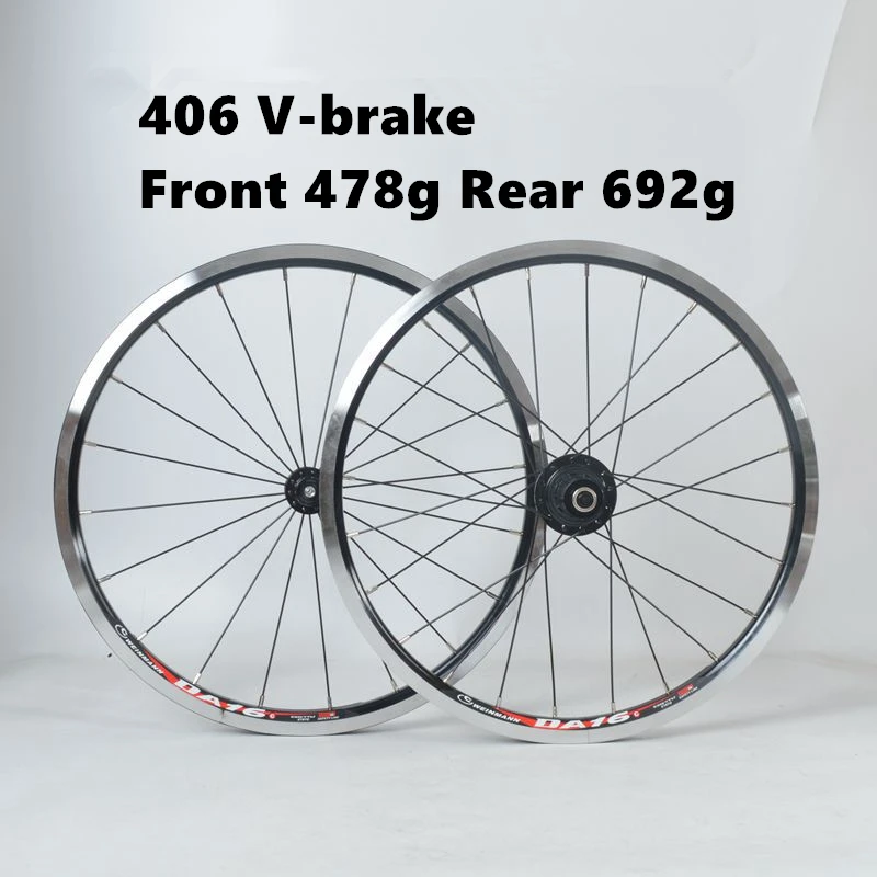 20 Inch Wheel Disc-brake V-brake 4 Bearings 120 Rings Lightweight BMX Folding Bike Wheelset 451 406 Rim Aluminum Alloy