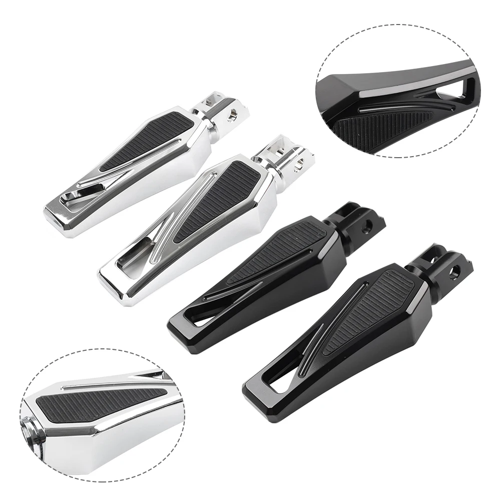 

1Pair Motorcycle Mini Front Floorboard Foot Peg Footboard For Harley Softail Street Bob 2018-2023 Aluminum Rubber Black/Chrome