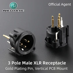 Neutrik XLR Male Female Socket 3 Pole Power Amplifier PCB Mount Soldering Cups NC3MAV Cannon Chassis Connectors Receptacle1PCS