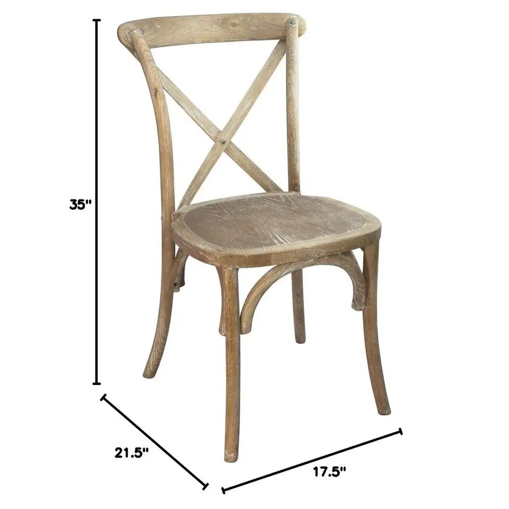 

2Pack Wooden XBack Dining Chair Natural White Grain Natural Finish