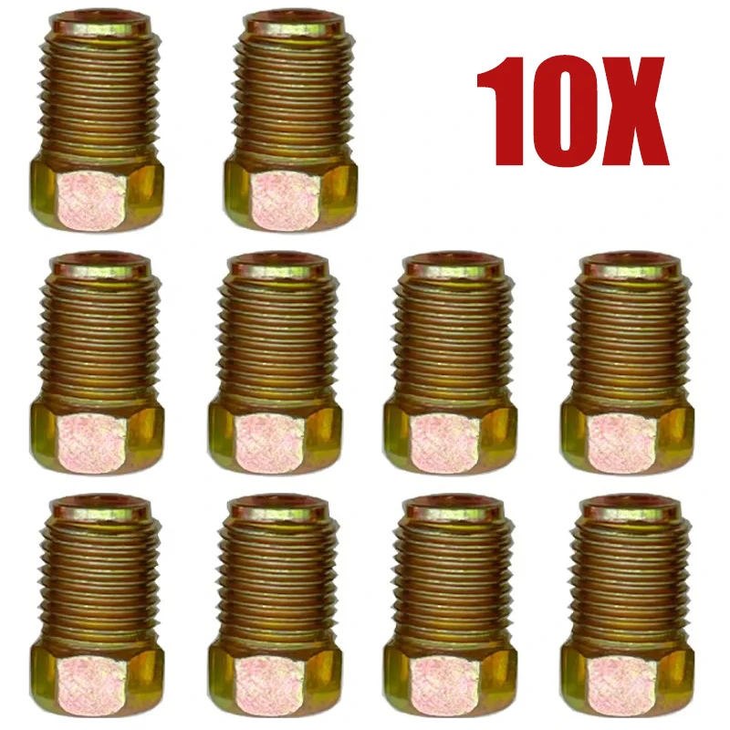 10X 10mm x 1mm Male Short Brake Pipe Screw Nuts Bolt for 3/16