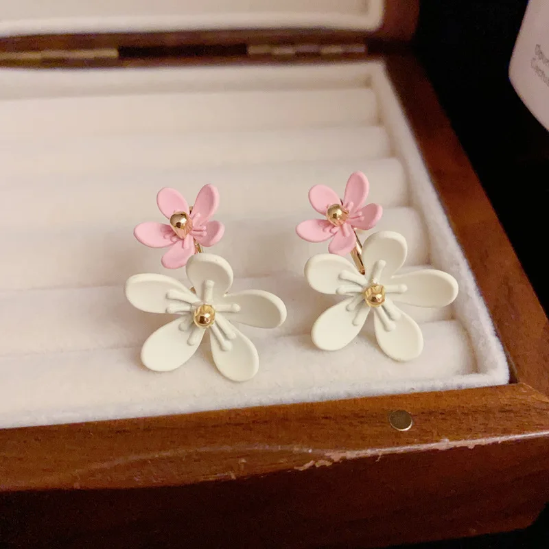 قلادة أقراط للسيدات مع إبرة فضية S925 ريترو، إكسسوارات مجوهرات بسيطة وعصرية ومتعددة الاستخدامات