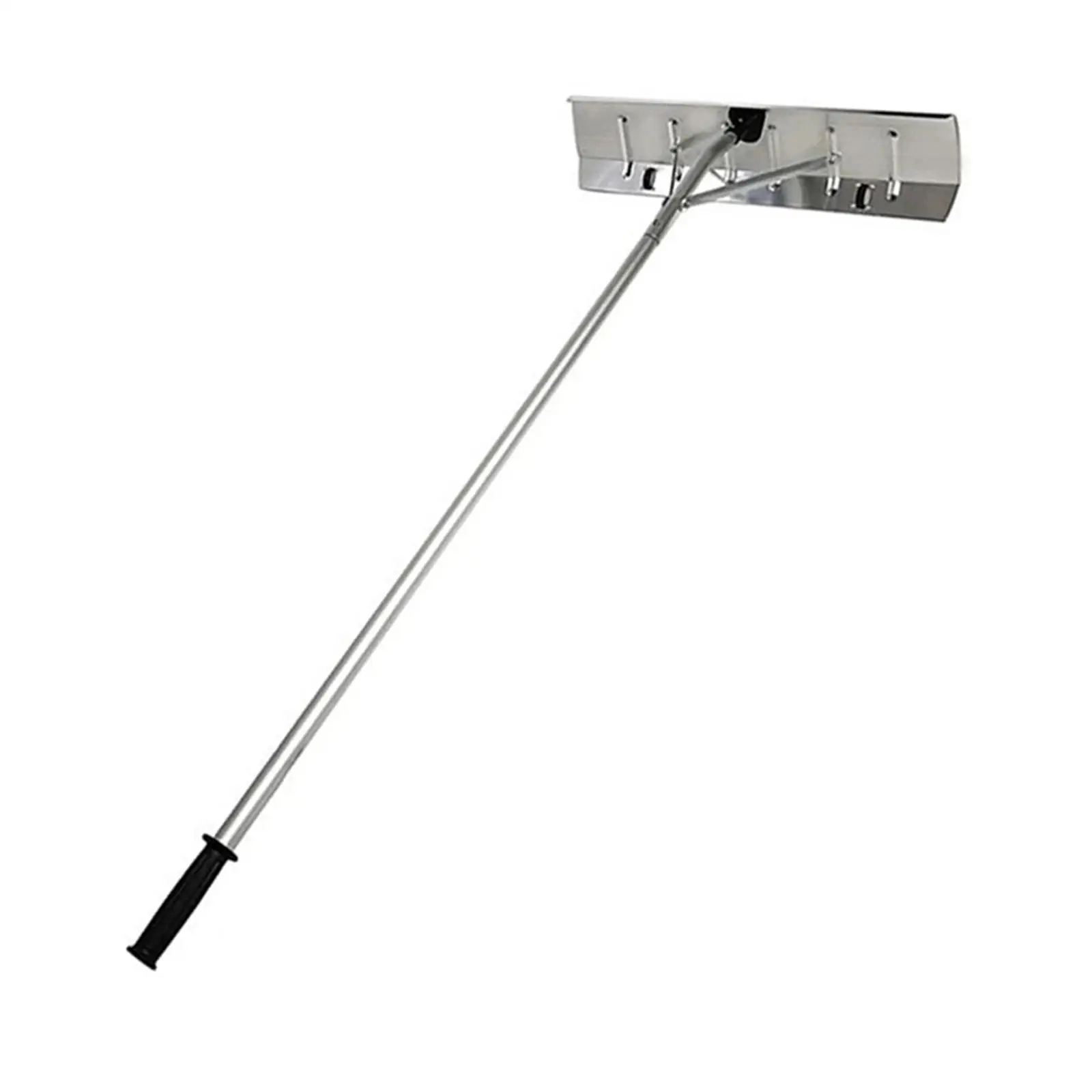 Telescopic Snow Roof Rake Detachable Aluminum Alloy Rake Head with Rolling Wheels for Rooftop and Yard Cleaning