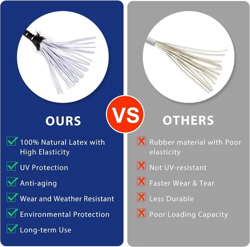 Imagen 2 del producto 50 Uds bolas elásticas para lona de dosel amarre bolas elásticas Camping, refugio, carga, postes de tienda cuerdas elásticas de bolas