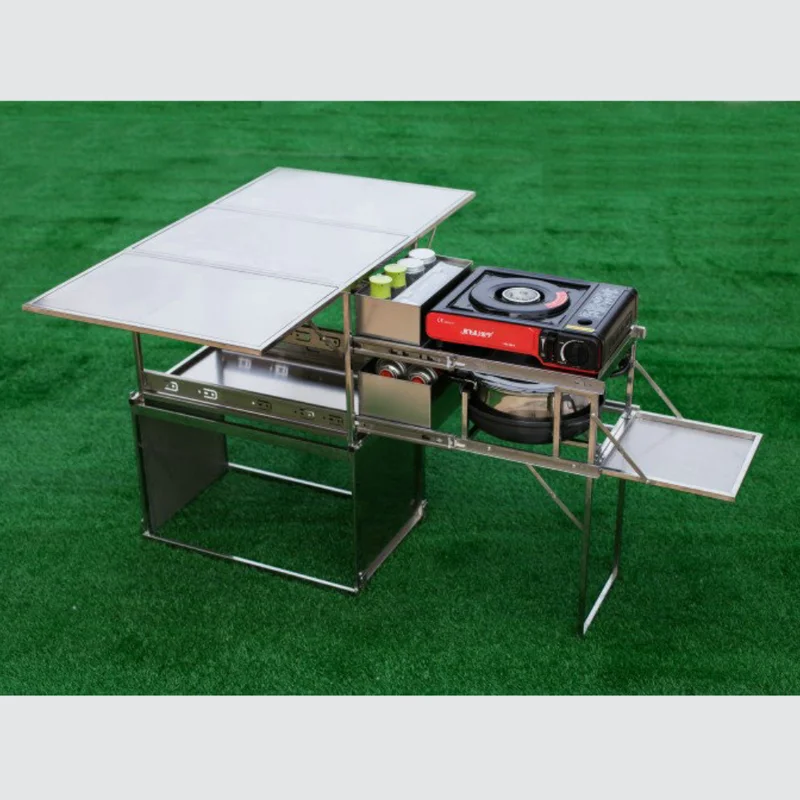 Mobile kitchen travel vehicle outdoor folding table camping kitchen utensils field portable folding equipment picnic supplies