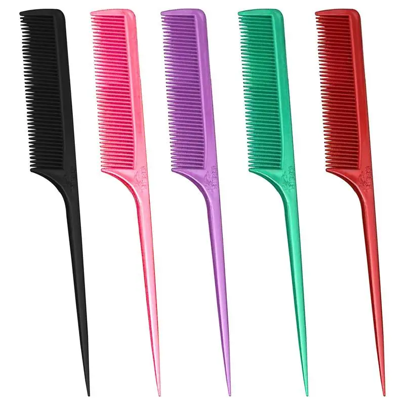 1pcs Professional Random Color Hair Comb With Long Handle Sharp-tailed Comb Multifunctional Long Tail Hair Style Tip-tail Comb