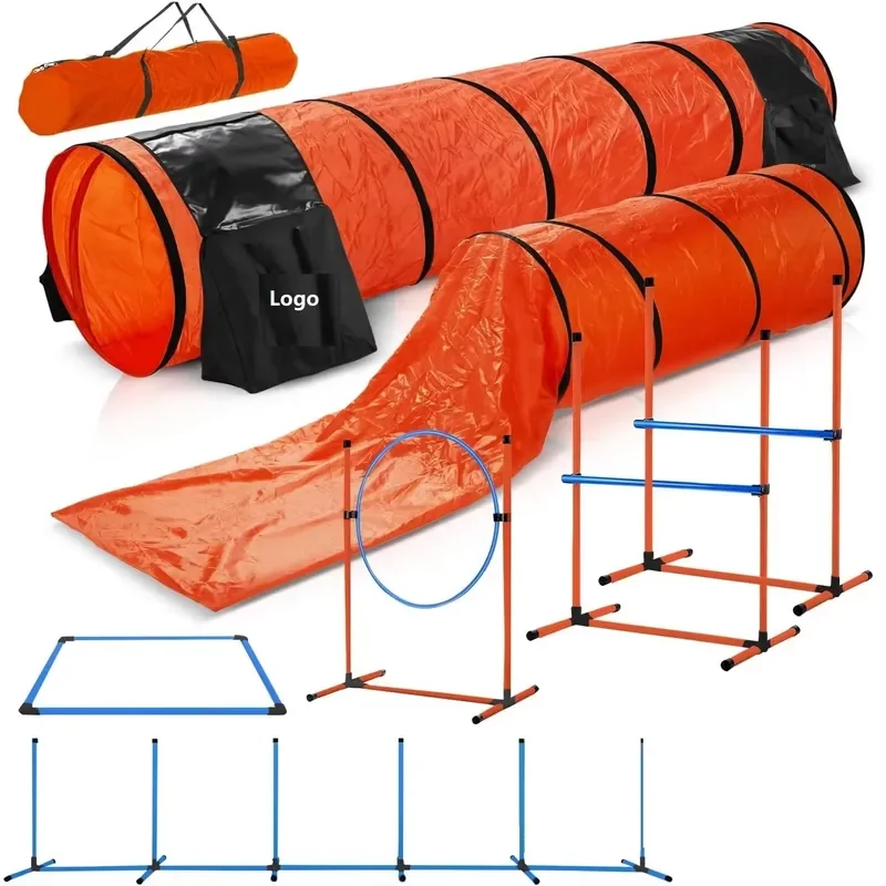for USMILEPET Dog Agility Training Equipment Set Weave Pole and Tunnel Exercise for Dog Agility Courses Factory Direct