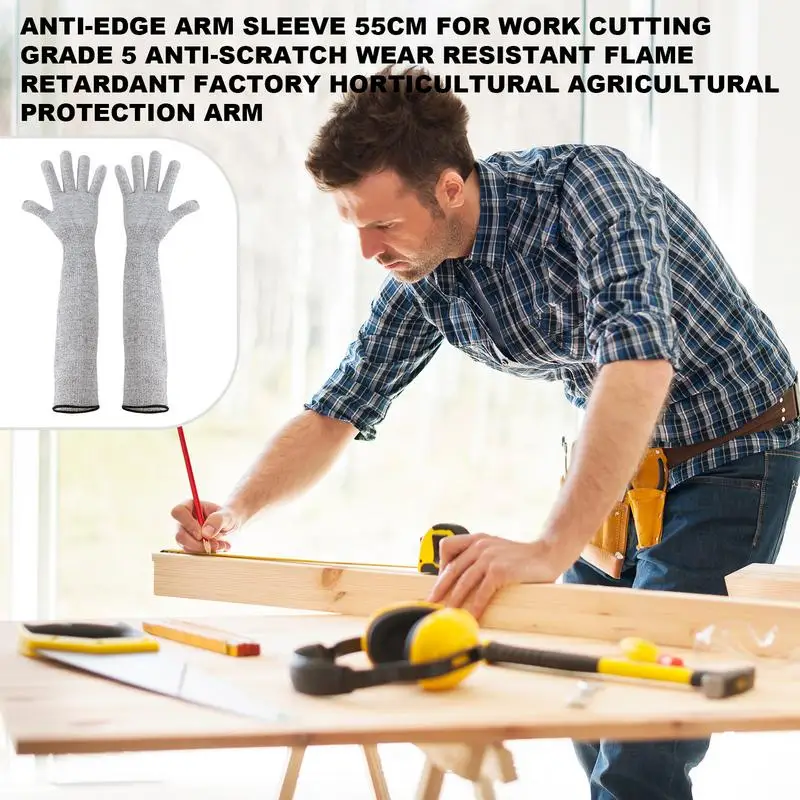 

Cut Proof Arm Sleeves Long Arm Guard Protector Safety Sleeves For Gardening, Repairing, Kitchen, Pet Grooming