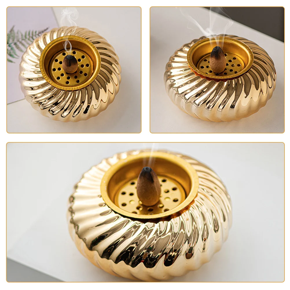 

Small Ceramic Incense Burner Round Bowl Style Luxury Minimalist Aroma Burner for Indoor Fragrance Diffusion Tabletop Decor