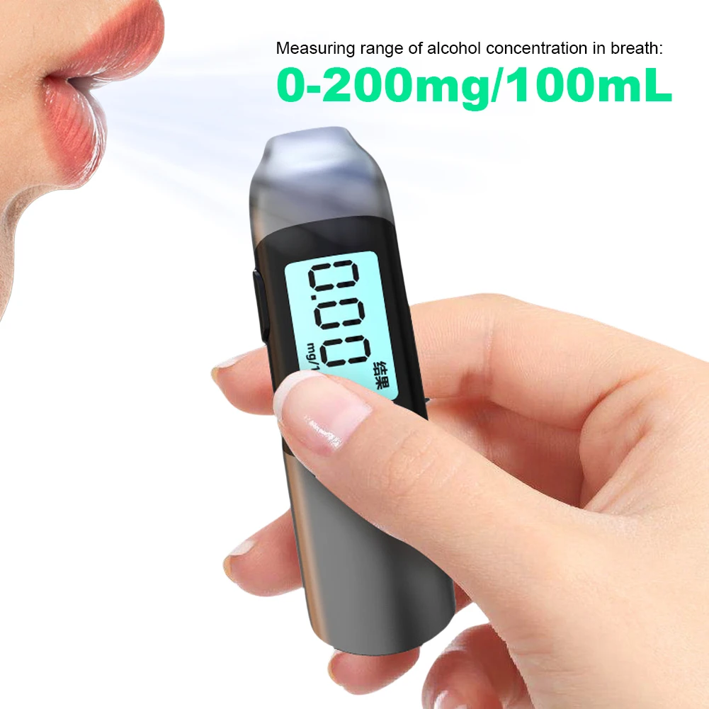 High Accuracy Breathalyzer Analyzer USB Rechargeable Handheld Digital Breathalyzer Portable Mini Meter Blowing Tester Detector