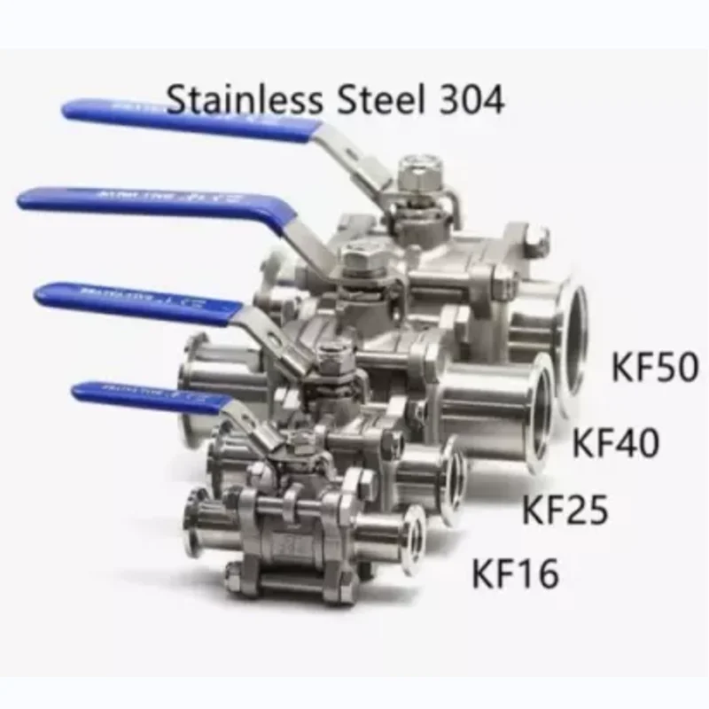 ISO-KF Vacuum Flange Ball Valve 304 Stainless Steel KF10 16 25 40 50 Manual Ball Valve Quick Connect Valve