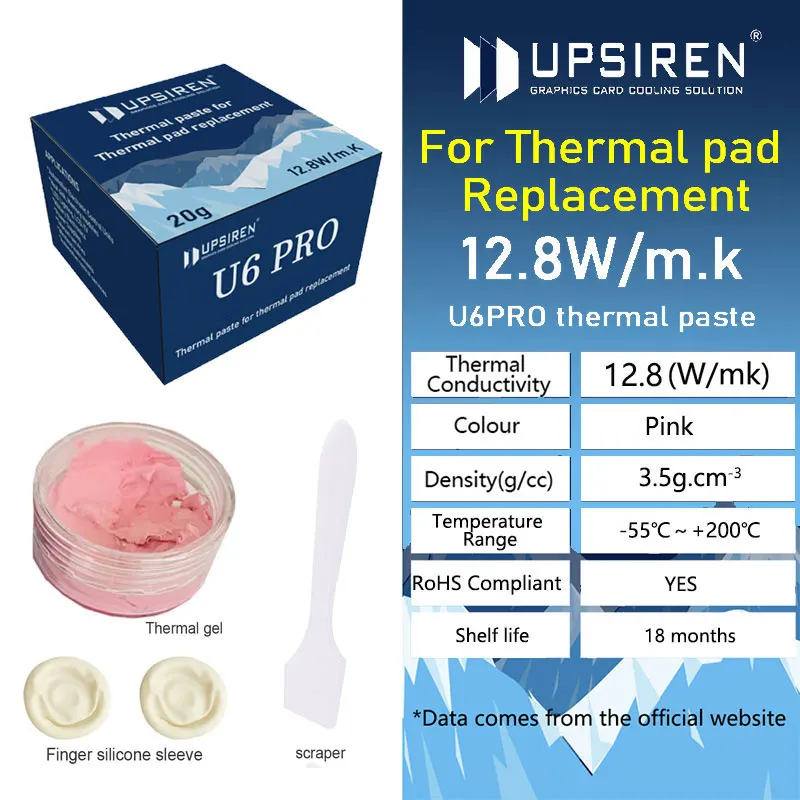 UPSIREN Thermal Putty U6 PRO For VGA GPU IC Processor Rapid Cooling Thermal Pad Replacement Heat Blocking Putty High Performance