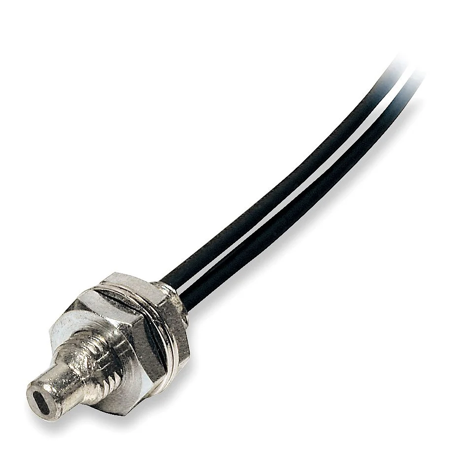 

E32-DC200 Fiber Optic Sensor Head, Diffuse, M6 Cylindrical Axial, R25 Fiber, 2 m Cable