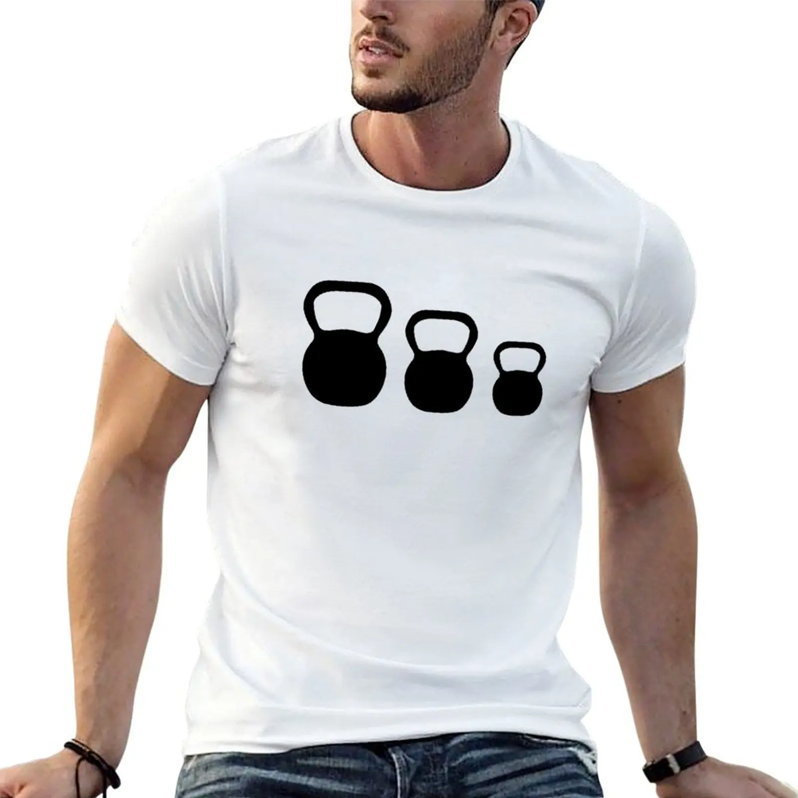 Kettle-bells T-Shirt Plus Size Solid Color T-Shirt