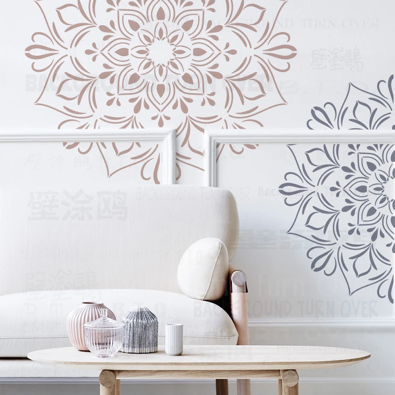 40cm - 80cm Stencil For Painting Decor Plaster Wall Decorative Template Decors Big Large Mandala Ceiling Round Exotic S371