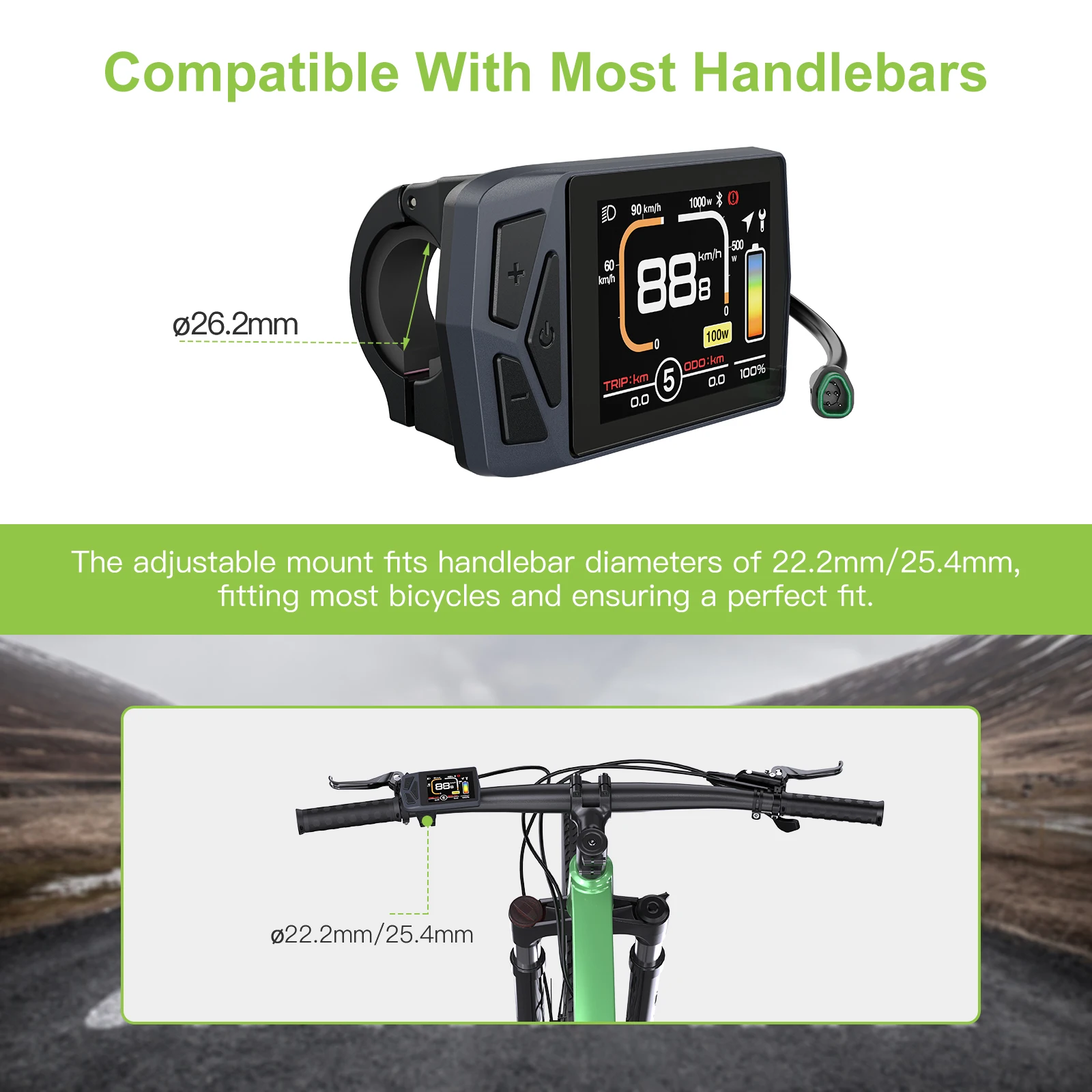 E-Bike EKD01 Display CAN-Protokoll mit Bluetooth-Navigation E-Bike-Computer 9 PAS 2,4 Zoll für BAFANG Mittelmotor 5-Pin Stecker Dreieckig – Detail 2