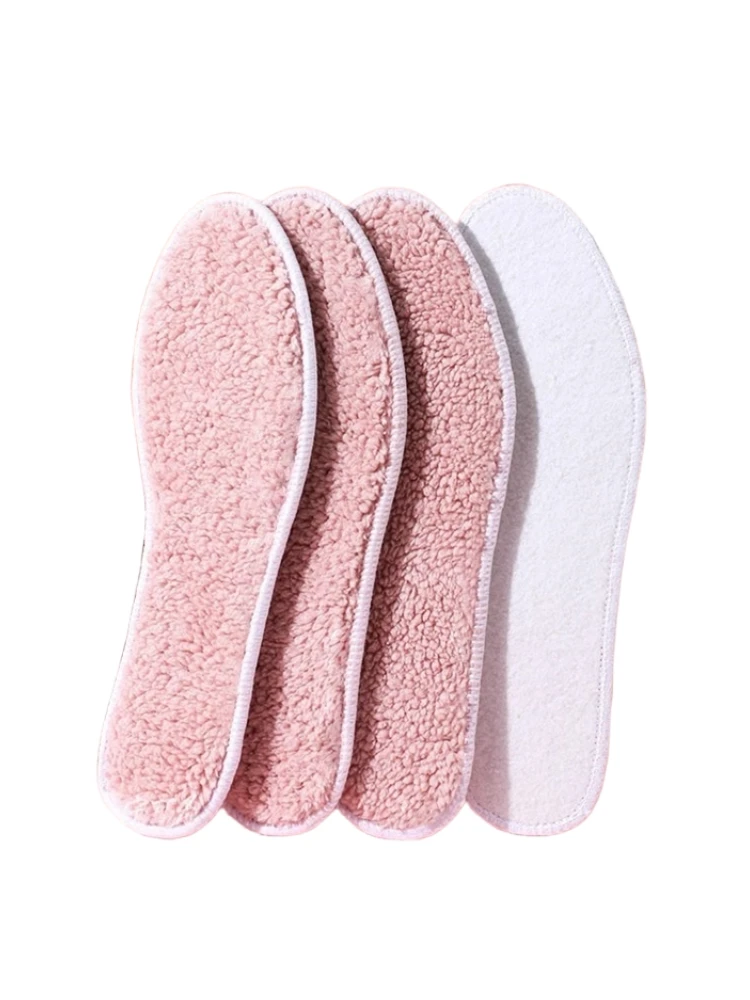 

20Pair/lot Lamb Plush Warm Insoles For Women Winter Pink Thickened Super Soft Comfortable Soft Insole Wholesale