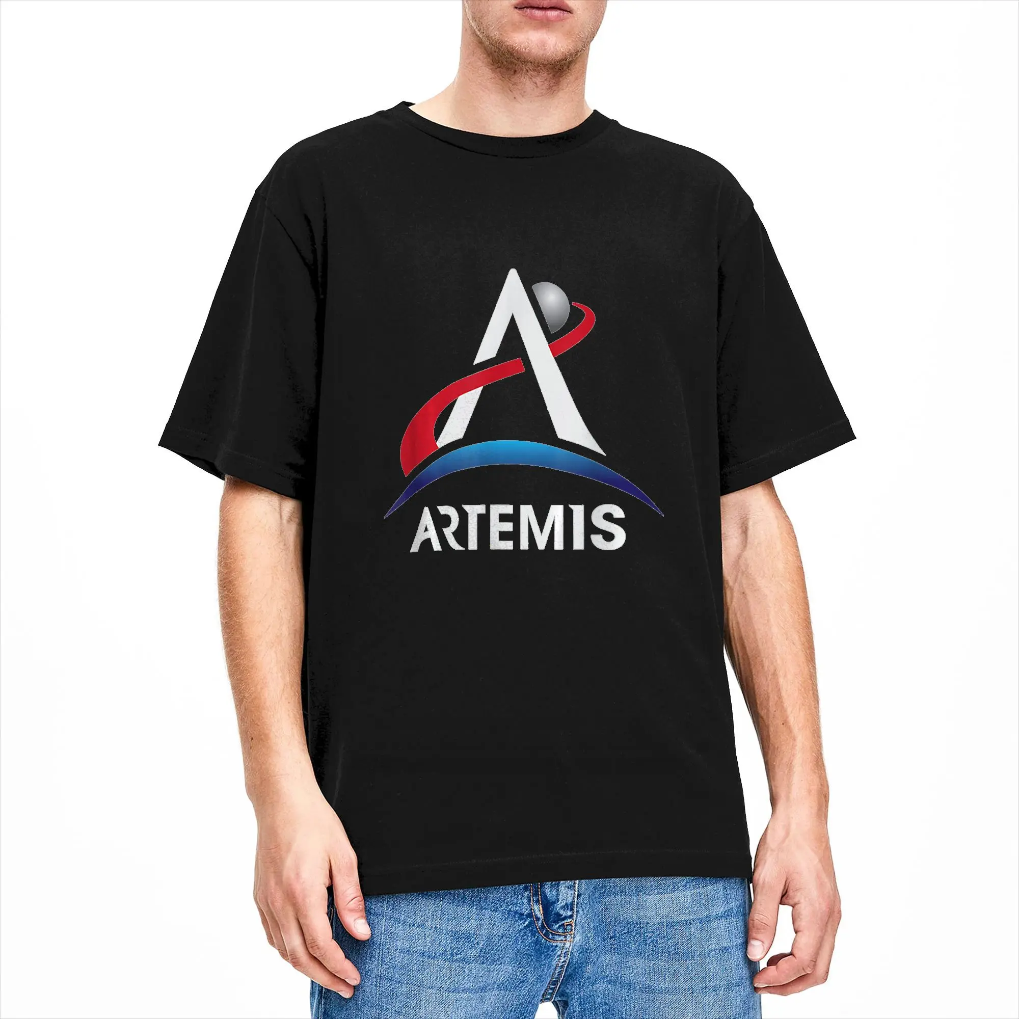 Vintage T Shirt Beach Artemis Program Logo Official LT We are Going Moon Hipster T Shirts Cotton Tee Shirt Men's Y2K Print Tees