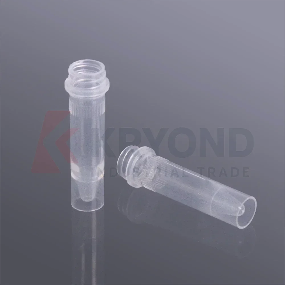 500Pcs 0.5ml/1.5ml/2.0ml Screw Cap Cryovial Sample Tubes, PP Material, DNase/RNase Free, Without Caps
