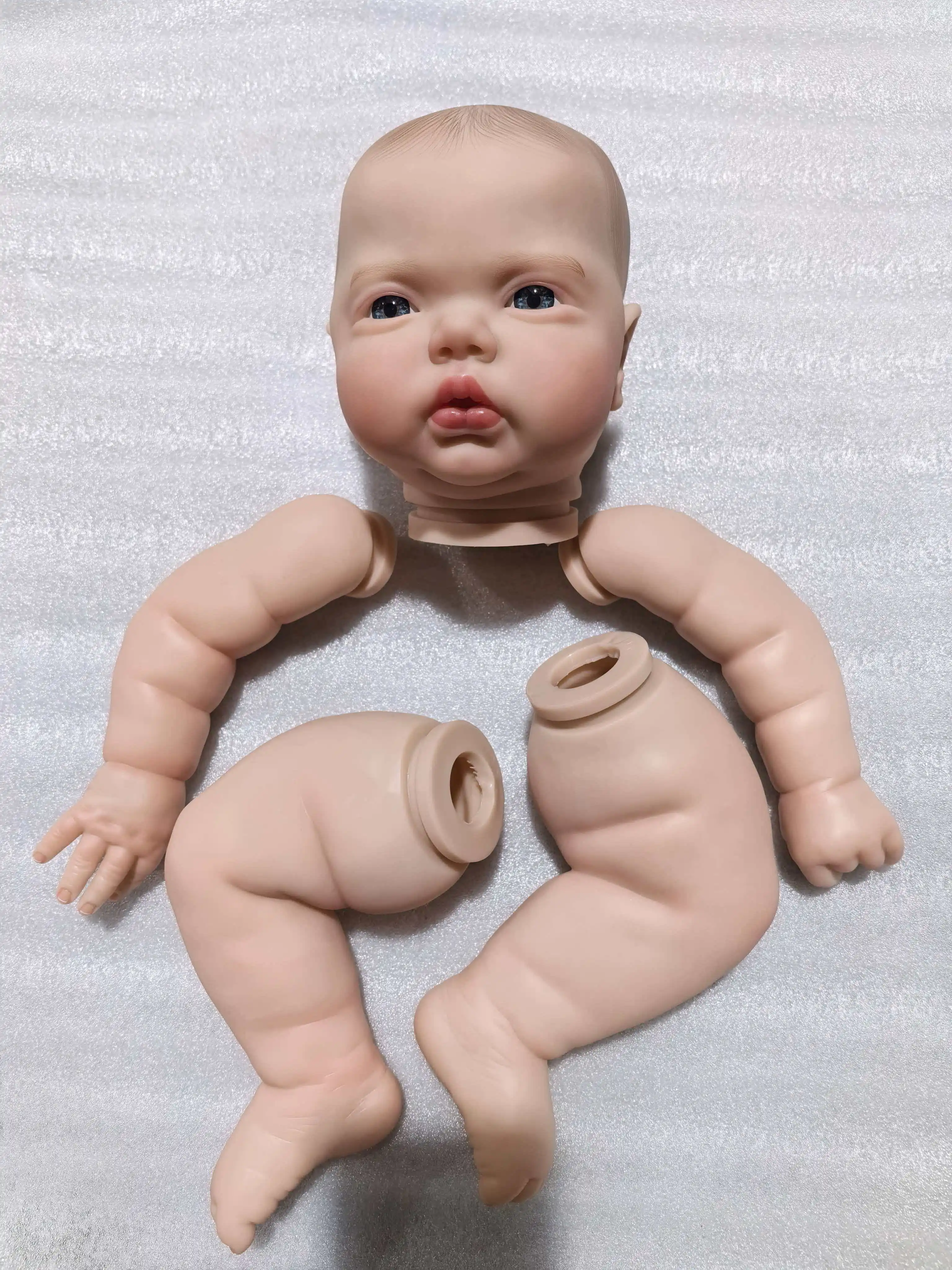 

NPK 19-дюймовый комплект куклы Reborn Awake Pickle - Реалистичные мягкие на ощупь светлые короткие волосы, детали куклы «сделай сам», уже окрашенные