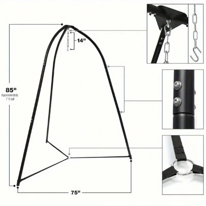 Suporte para cadeira suspensa - Capacidade resistente - Tripé interno e externo