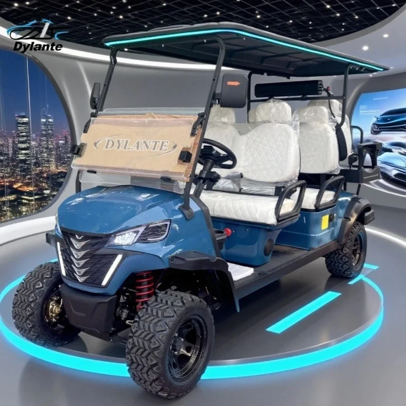 DOT Certified Golf Cart With Blackout Windshield Foldable 6 Seater Gas Or Electric Club Car With Speakers Color Customization
