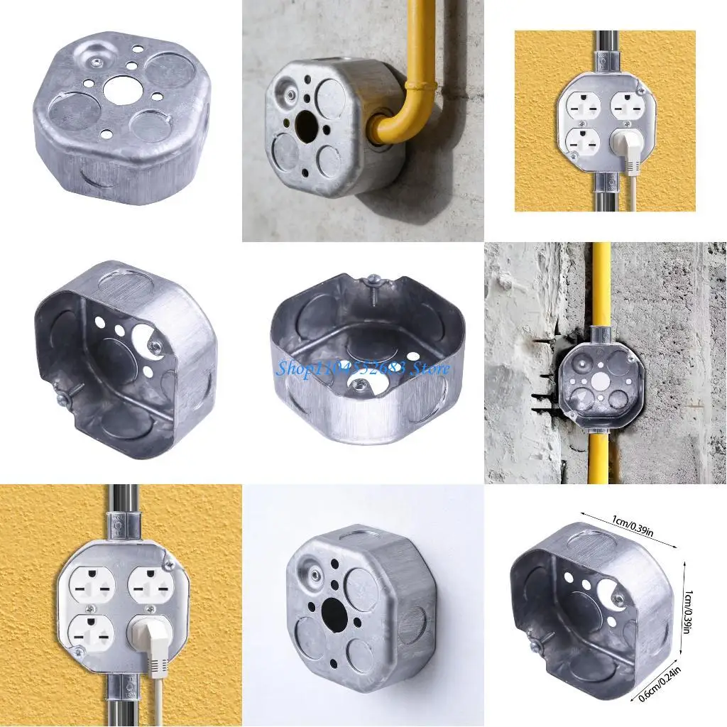 

Y6GD Metal Electrical Outlet Box Octagonal Design 4x4inch Deep Equipped with Side & Bottom Knockout for Conduits Access