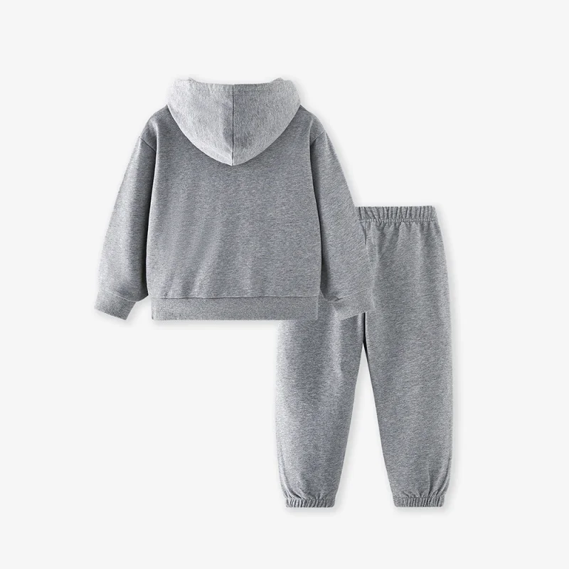 2025Kinder-Hoodie- und Jogginghose-Set für Herbst und Winter, einfarbiges Basic-Zweiteiler-Set, auf Lager für Direktlieferung