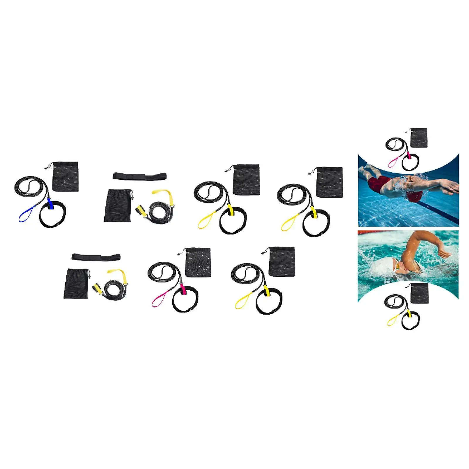 水泳抵抗ベルト-水泳トレーニングリーシュ-ポータブル調節可能な水泳テザー