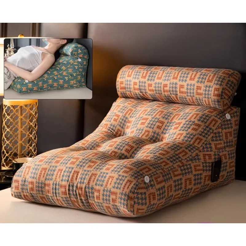 Bed Rest Pillow  Large Backrest Cushion Reading  Sitting Up Pillow Breathable Memory Foam Support Anti-Reflux Aid