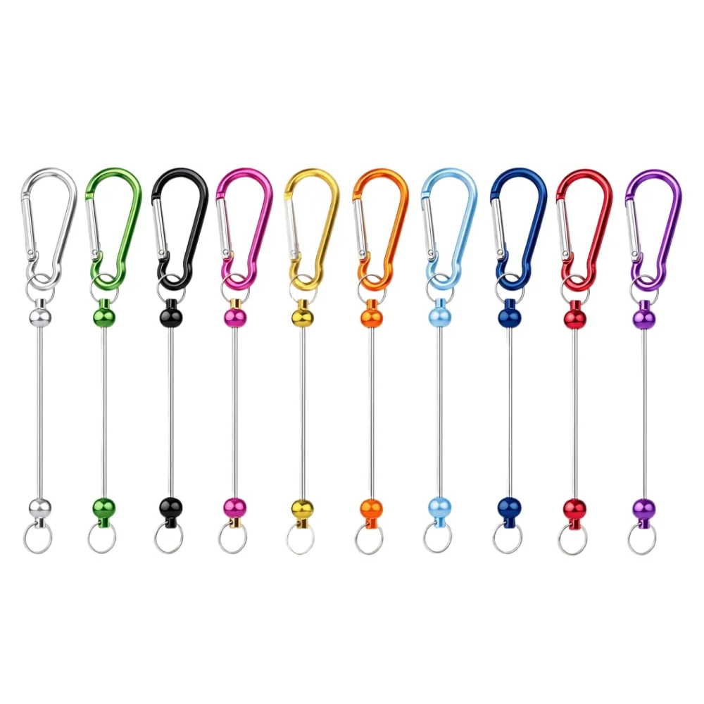 10/20pcs Fashion Colours Metal Beaded Blank Key Chain DIY Handmade Multi-functional Pendant Making Materials Jewelry Crafting