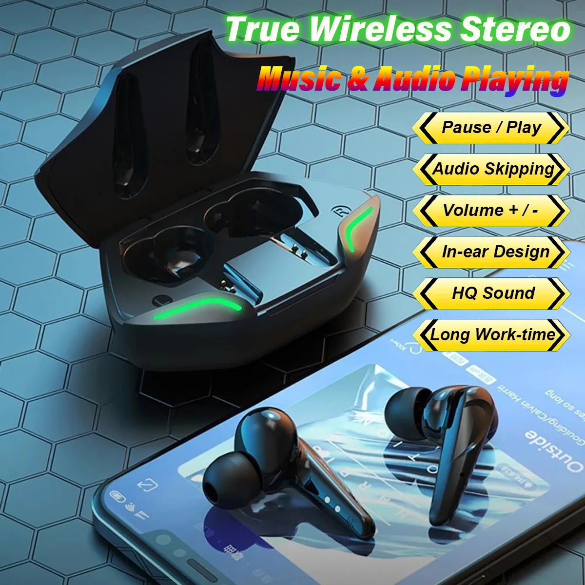 Słuchawki Bluetooth Gamingowe Bezprzewodowe Słuchawki Bluetooth Zestaw Słuchawkowy Bluetooth Słuchawki Bluetooth HIFI Z Mikrofonem Etui ładujące Słuchawki do gier i sportu