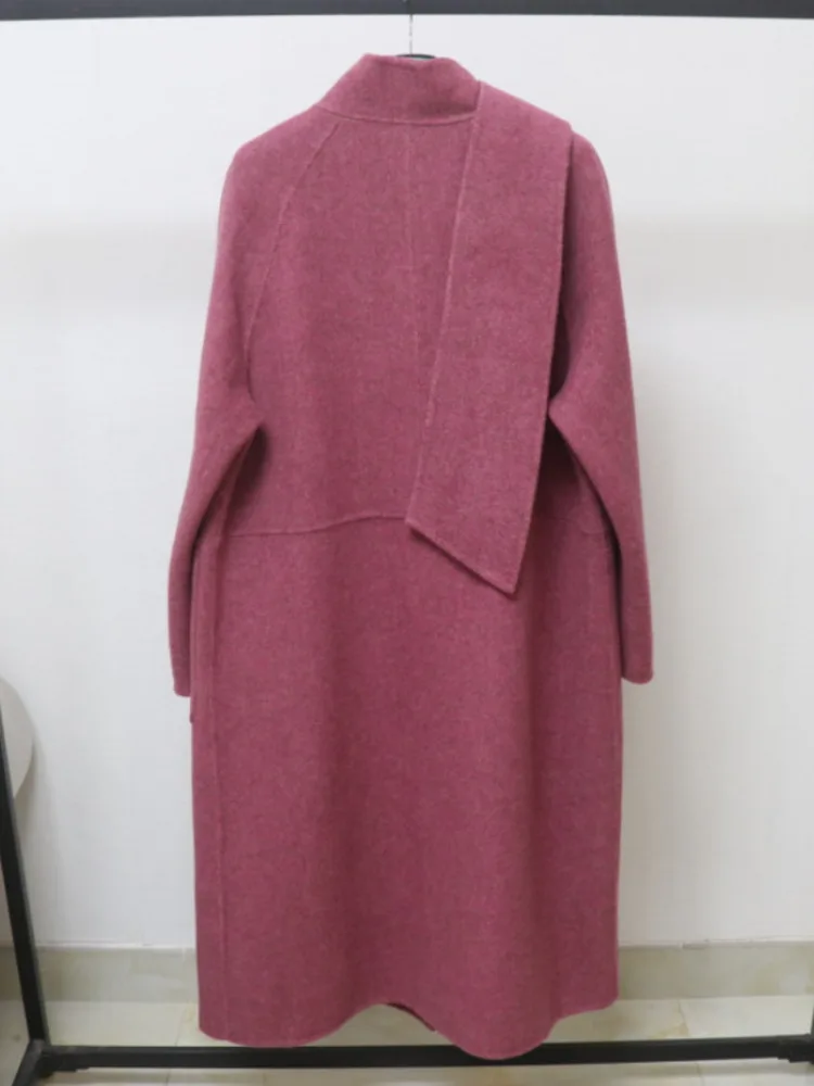 ZMEENNA エレガントな女性のホワイトウールブレンドロングダッフルコート、ユニークなトグルボタンと襟付き、スタイリッシュで暖かい ZM3875