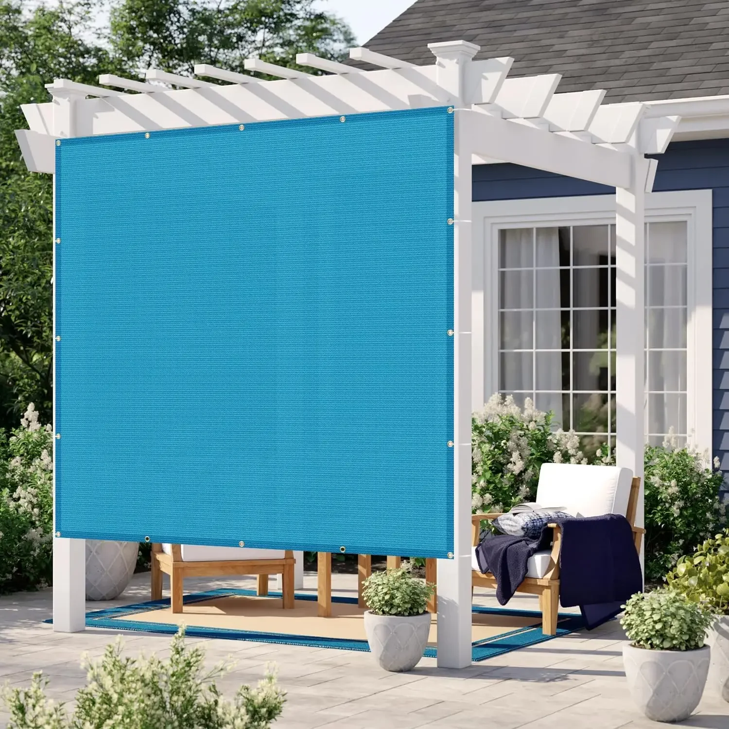 

Custom Size 8x13 FT Sun Shade Cloth with Grommets Pergola Shade Cover 95% UV Protection for Patio Outdoor, Turquoise Blue