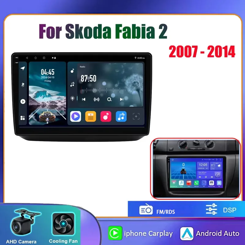

10.1“4+64GB For Skoda Fabia 2 2007-2014 Android Car Radio Multimedia Player DSP Stereo GPS Bluetooth QLED IPS Screen