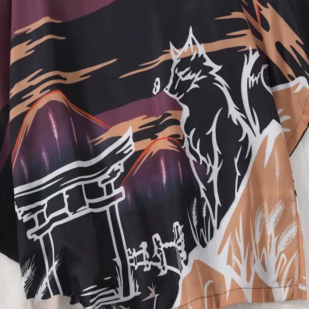 Men Women Kimono Cardigan Robe Fox Summer Loose 3/4 Sleeve Sun Protection Garments Coat Clearance sale Wholesale Drop shipping