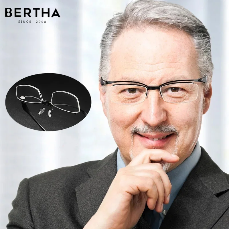 

BERTHA Presbyopic Glasses Flip Up Down Near Far Dual Vision Reading Glasses Reader Magnifier Half-rim Presbyopic Glasses S9025