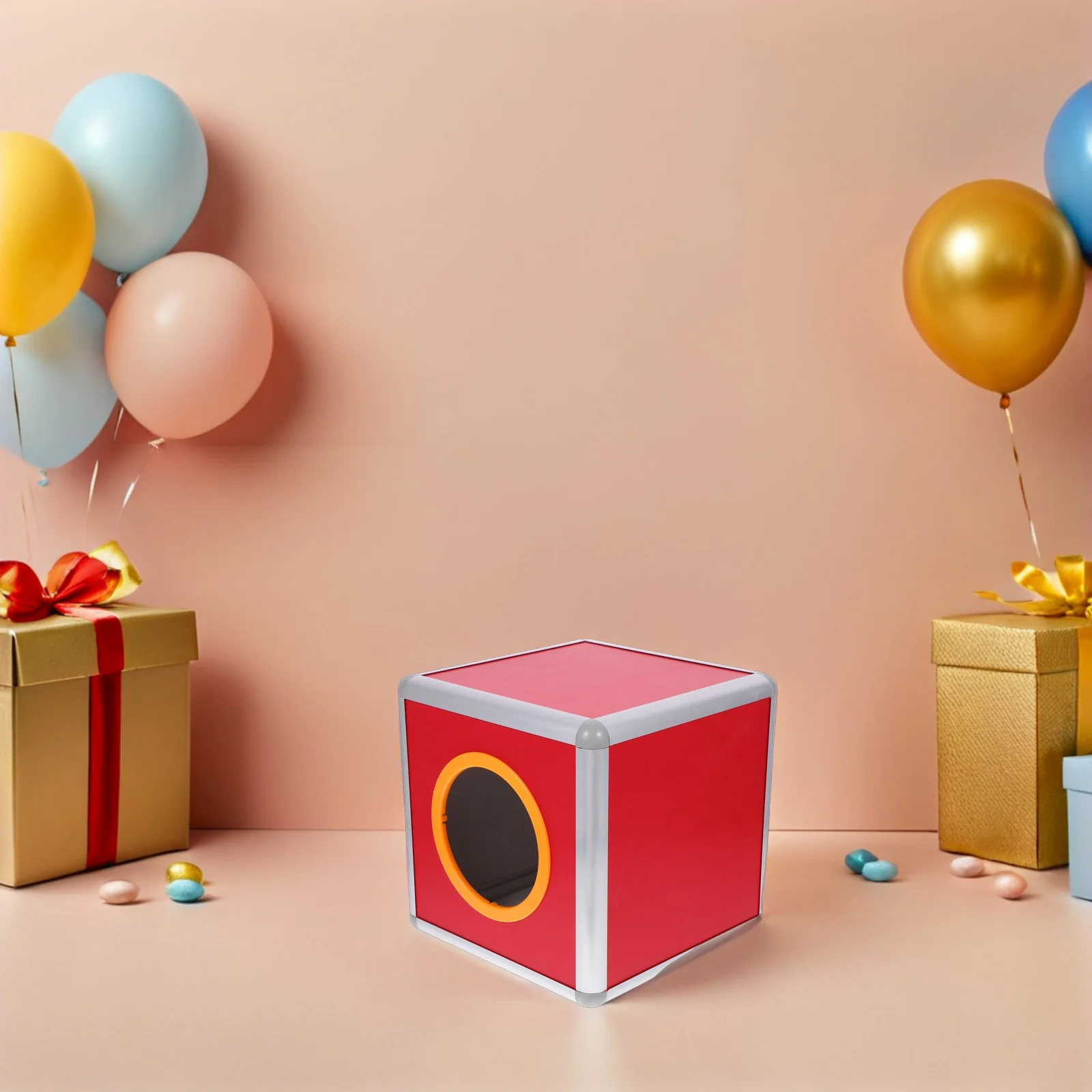 Aluminum Edge Raffle Ticket Box Secure Slot Design Wooden Ballot Holder for Event Fundraising Suggestion Donation Box