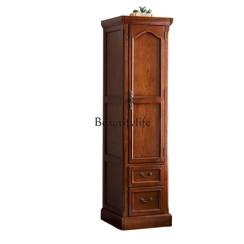 

Simple American Style Solid Wood Wardrobe for Home Use in Small Apartments