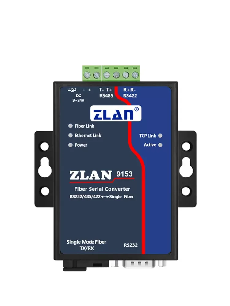 

serial RS232 RS485 RS422 to Ethernet to optical fiber SC single model converter ZLAN9153