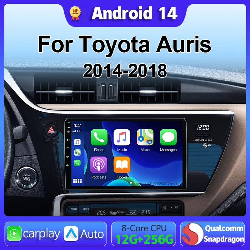 

Android 14 Carplay Car Radio Multimedia For Toyota Auris 2014 2015 2016 2017 2018 GPS video DVD DSP Player Autoradio Stereo BT