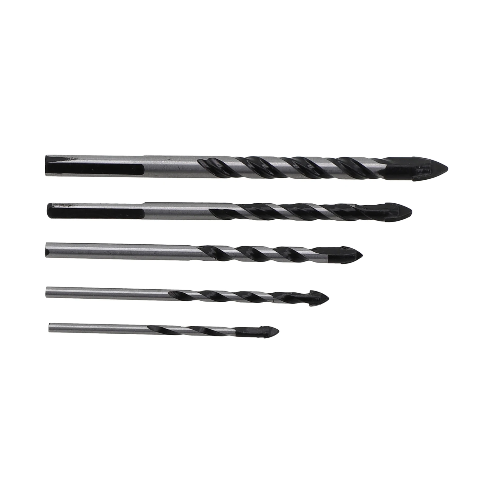 

Multifunctional Cemented Carbide Triangular Drill Bits 5PCS Set For Glass Concrete Plastic Cement And More 3 8mm