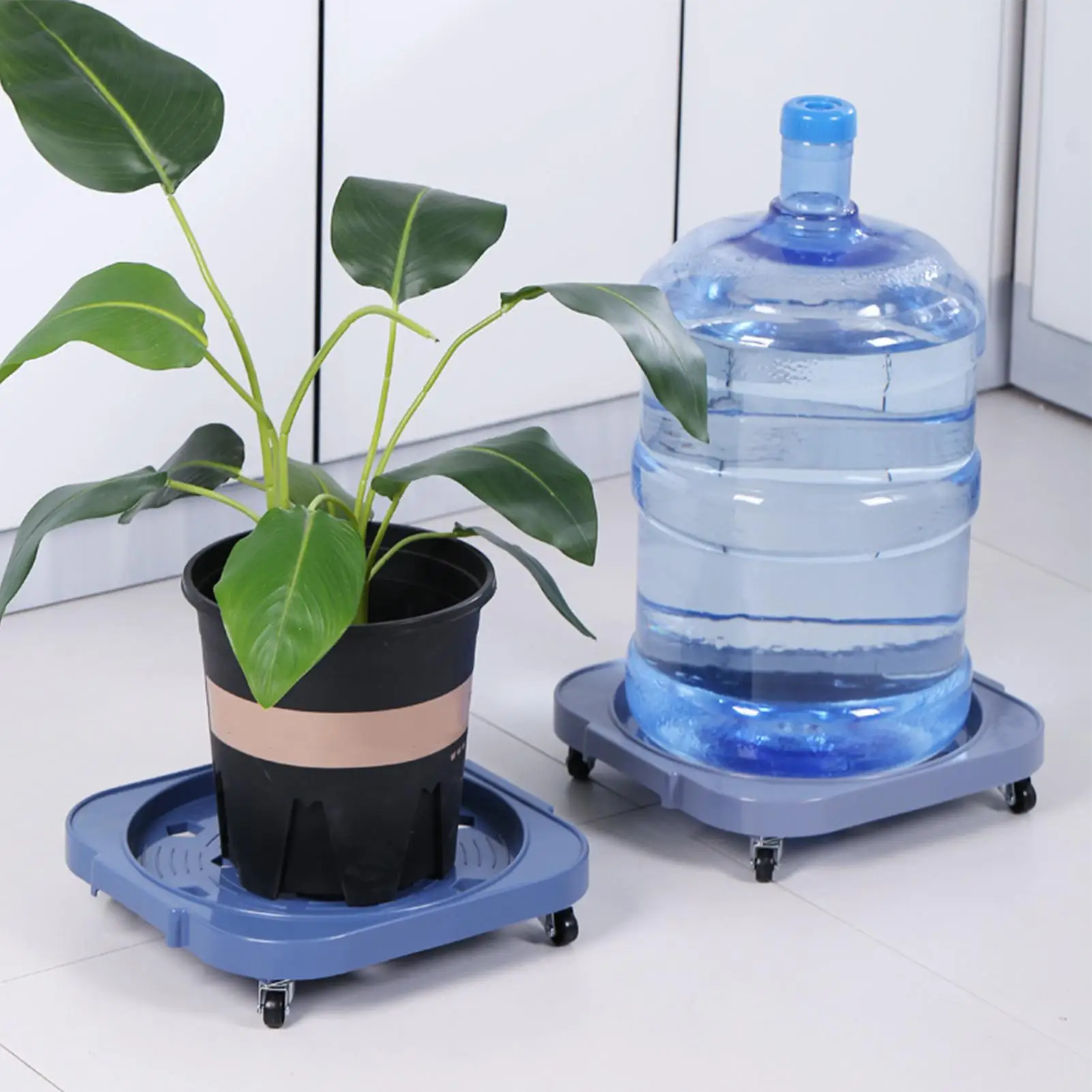 5 Gallon Bucket Dolly Wheel Base with Brake Rotating Trolley Caster Mover Rolling Stand Heavy Duty Furniture Plant Pot Moving