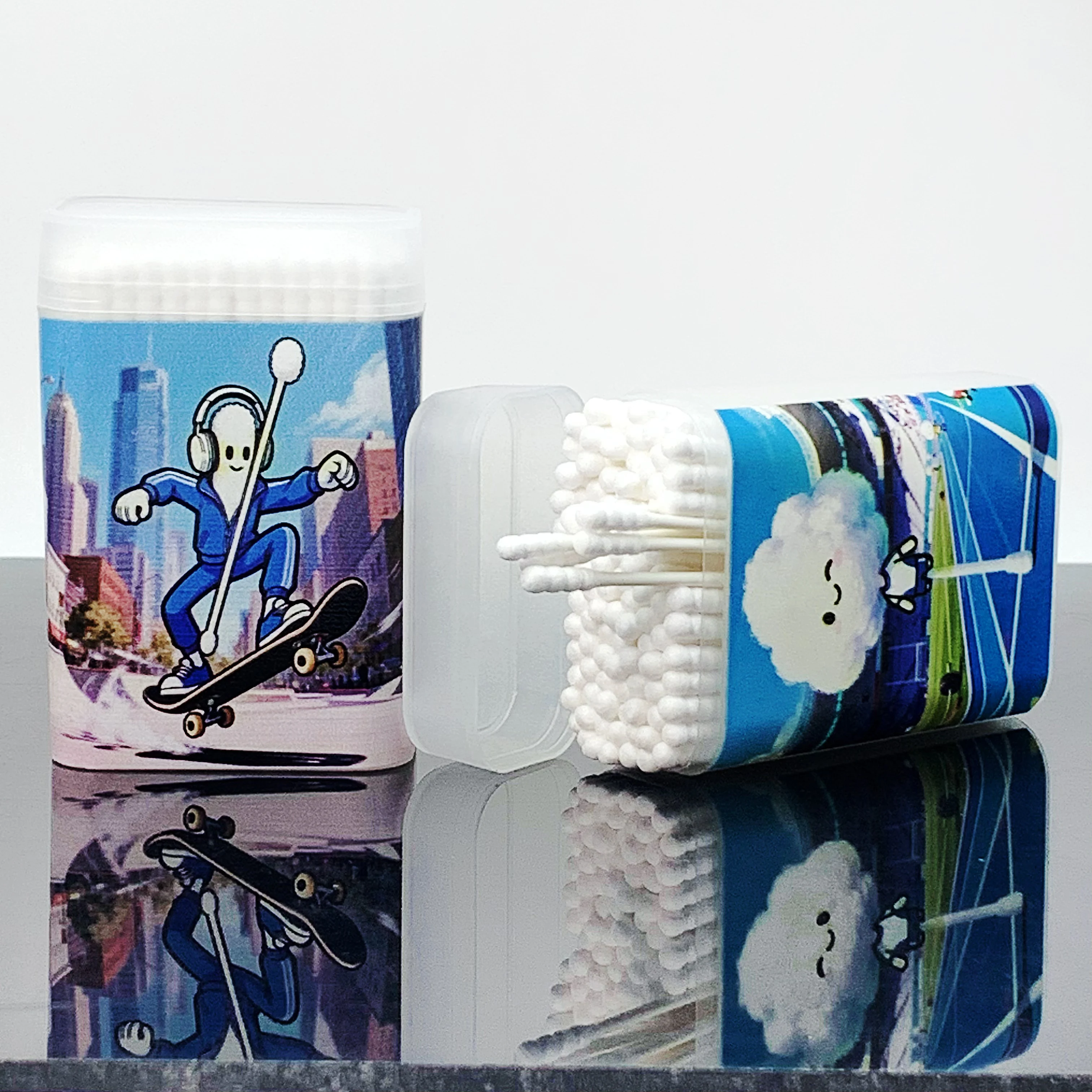 200 قطعة من مسحات القطن الرياضية على شكل كرة القدم، مسحات قطنية رياضية للتزلج، مسحات رفيعة، مسحات قطنية