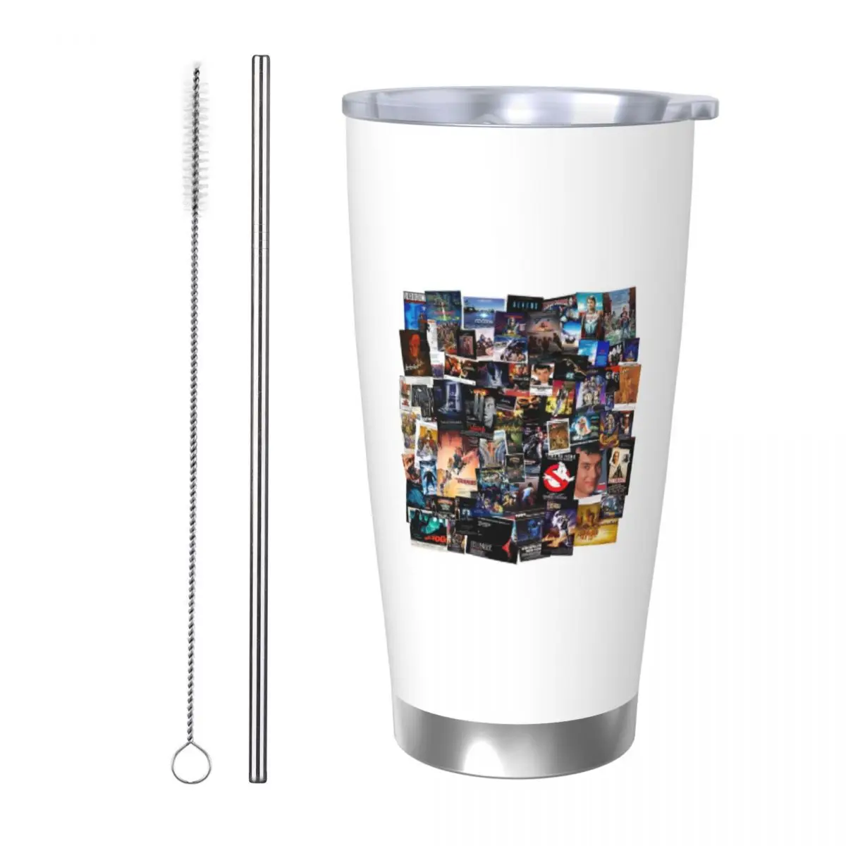 

1980s Movie P Stainless Steel Tumbler Vacuum Insulated Mug Thermal Cold Cups Straw With Lid 20oz