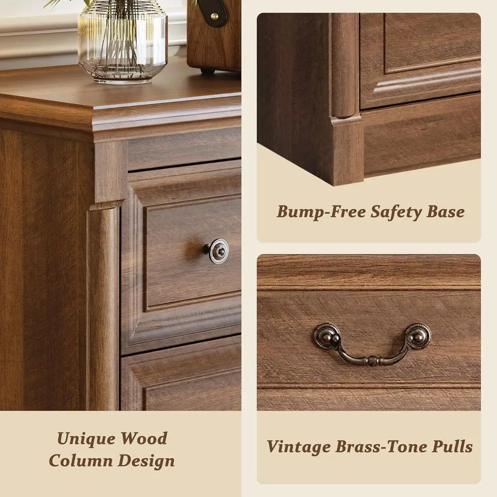 6-Drawer Rustic Wood Chest with Ample Storage for Bedroom or Living Room in Rich Brown Finish